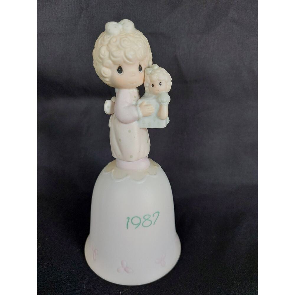 1987 Precious Moments Figurine Bell LOVE IS THE BEST GIFT OF ALL 109835